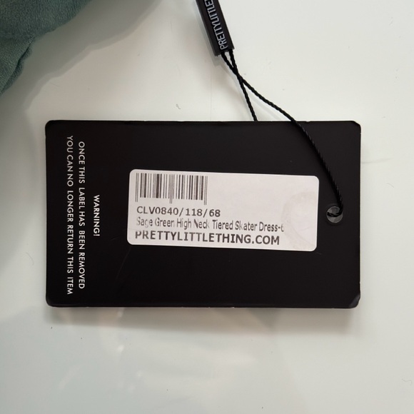 Pretty little thing sage green dress with shoulder pads size UK 6 US 2 - Picture 2 of 2